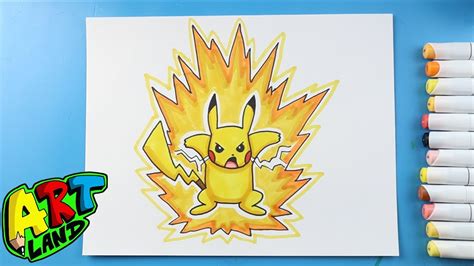 how to draw pikachu fighting.
